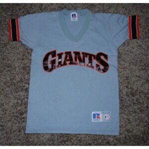 Vintage Russell Athletic Youth Small Gray Giants Baseball T‑Shirt | Retro MLB Te